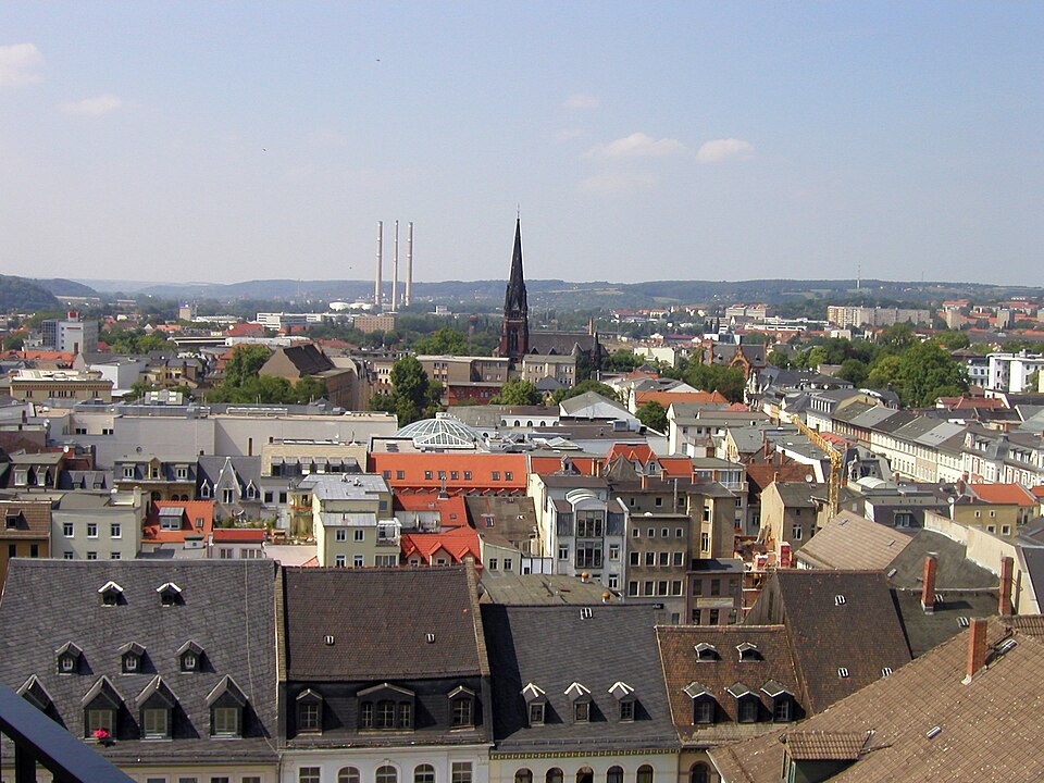 Umzug von Gera nach Zypern per Container: Blick vom Rathausturm über Gera – Foto: The original uploader was Schorle at German Wikipedia., CC BY-SA 3.0, via Wikimedia Commons Umzug von Gera nach Zypern per Container: Blick vom Rathausturm über Gera